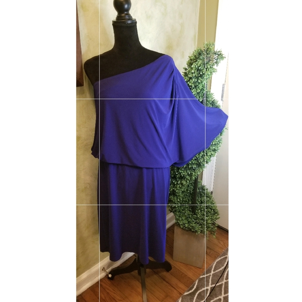 Jessica Warren Cobalt One Shoulder Dress